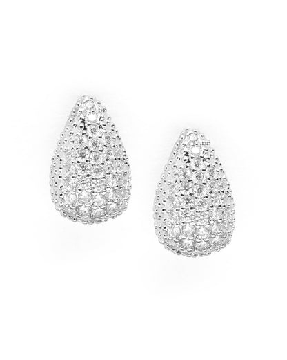 Silver Plated CZ Teardrop Necklace and Earring Set