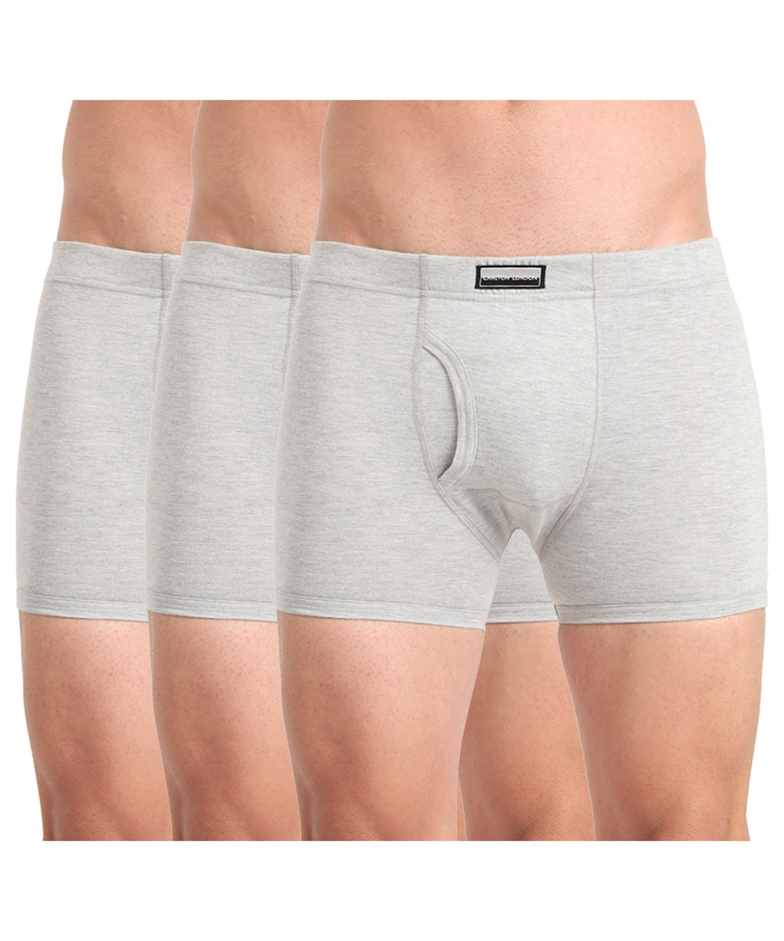 Boxer Brief GREY MELG Pack of 3 Cotton Spandex Fabric with Classic Fit Style 001