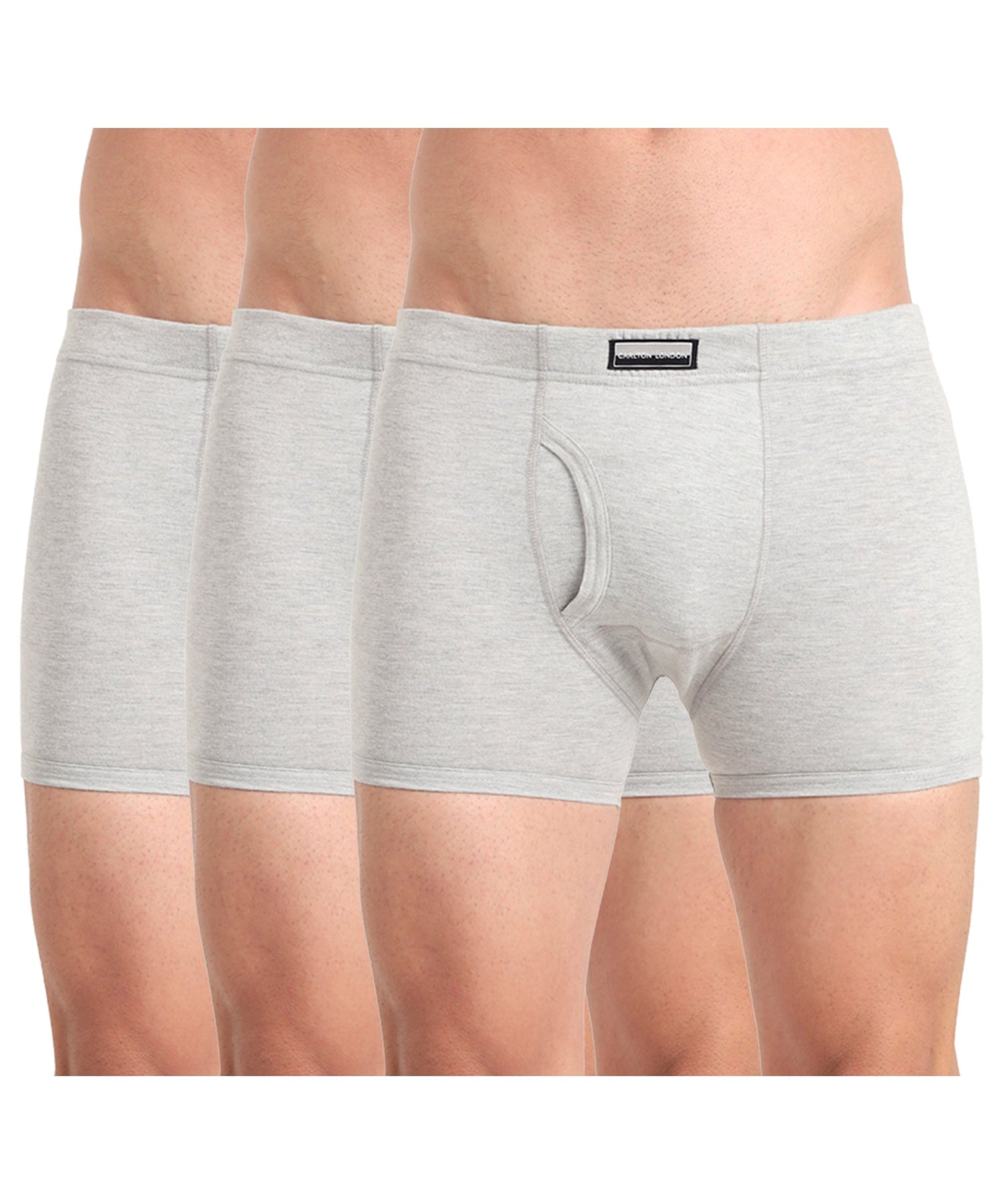 Boxer Brief GREY MELG Pack of 3  Cotton Spandex Fabric with Classic Fit Style 001