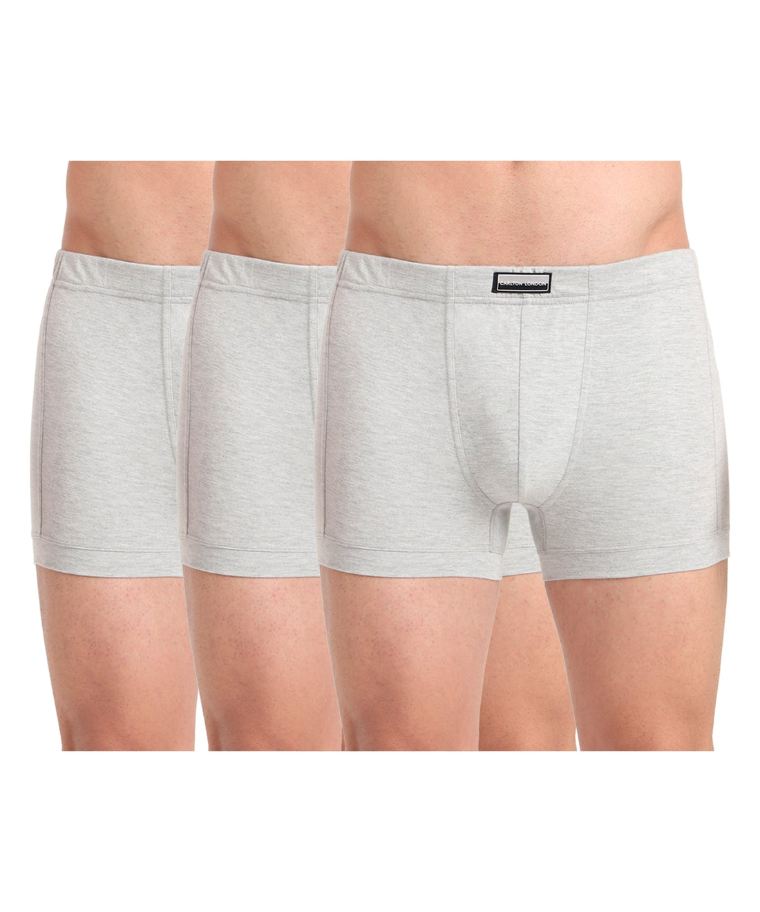 Trunk GREY MELG Pack of 3 Cotton Spandex Fabric with Classic Fit Style 001