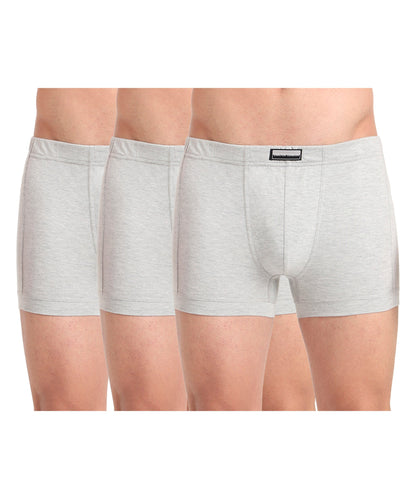 Trunk GREY MELG Pack of 3  Cotton Spandex Fabric with Classic Fit Style 001