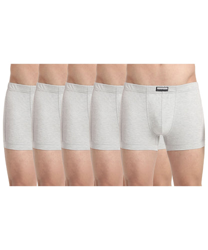 Trunk GREY MELG Pack of 5  Cotton Spandex Fabric with Classic Fit Style 001