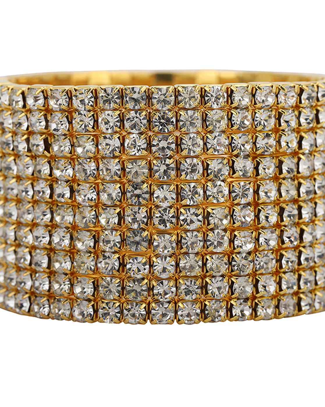 Carlton London Brass Cubic Zirconia Gold-Plated Bracelet