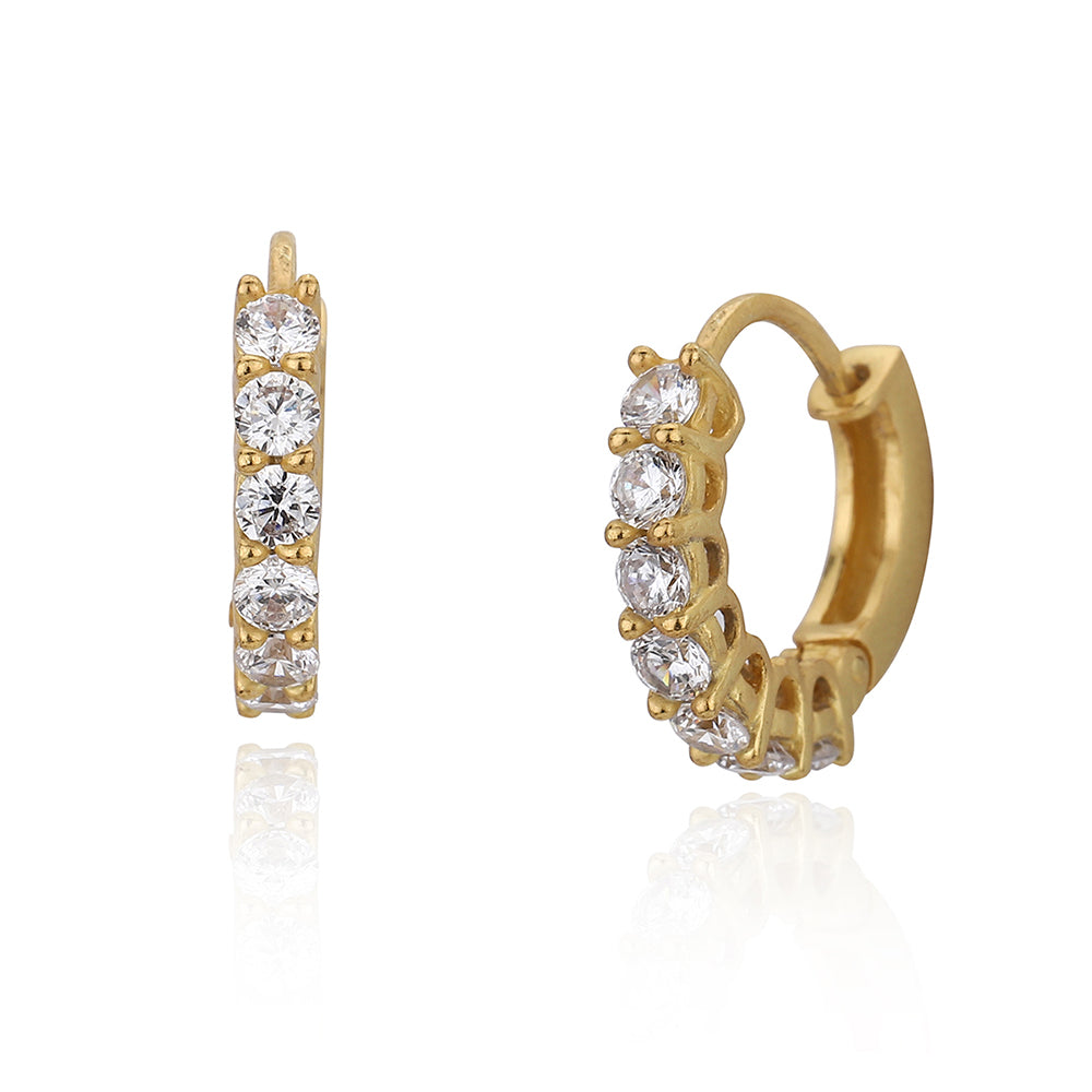 Carlton London Gold Plated Cz Studded Hoop Earring For Women