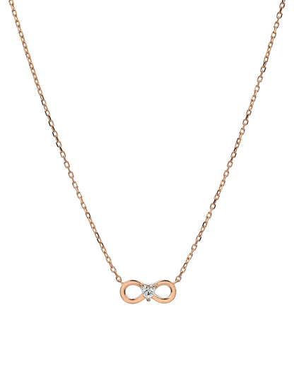 18kt Rose Gold Plated CZ Infinity &amp; Heart Necklace