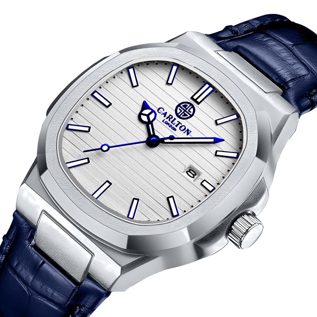 Carlton London Men Jordan White/Blue Analog Watch CLJOR-005