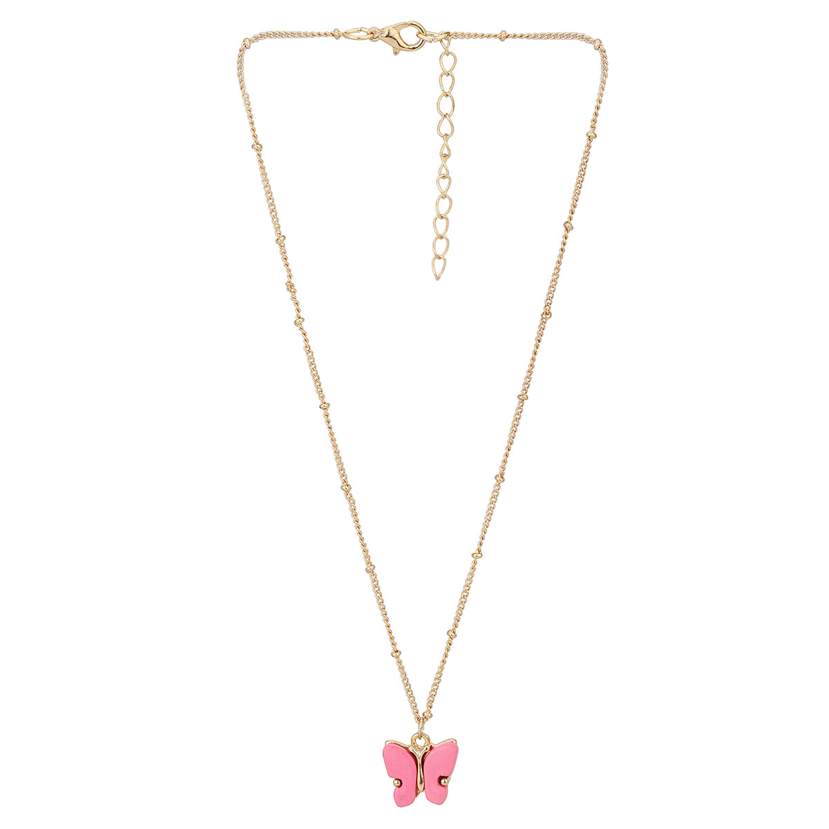 Carlton London Girls Gold-Plated Pink Jewellery Set Kjs045