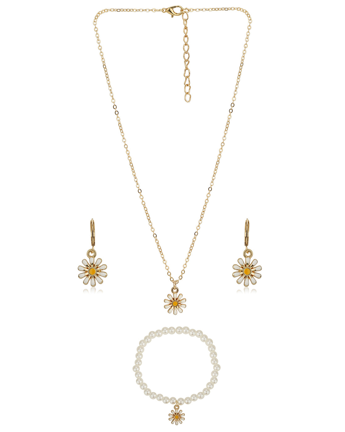 Gold Plated With Dangling Star Jewellery Set For Girl