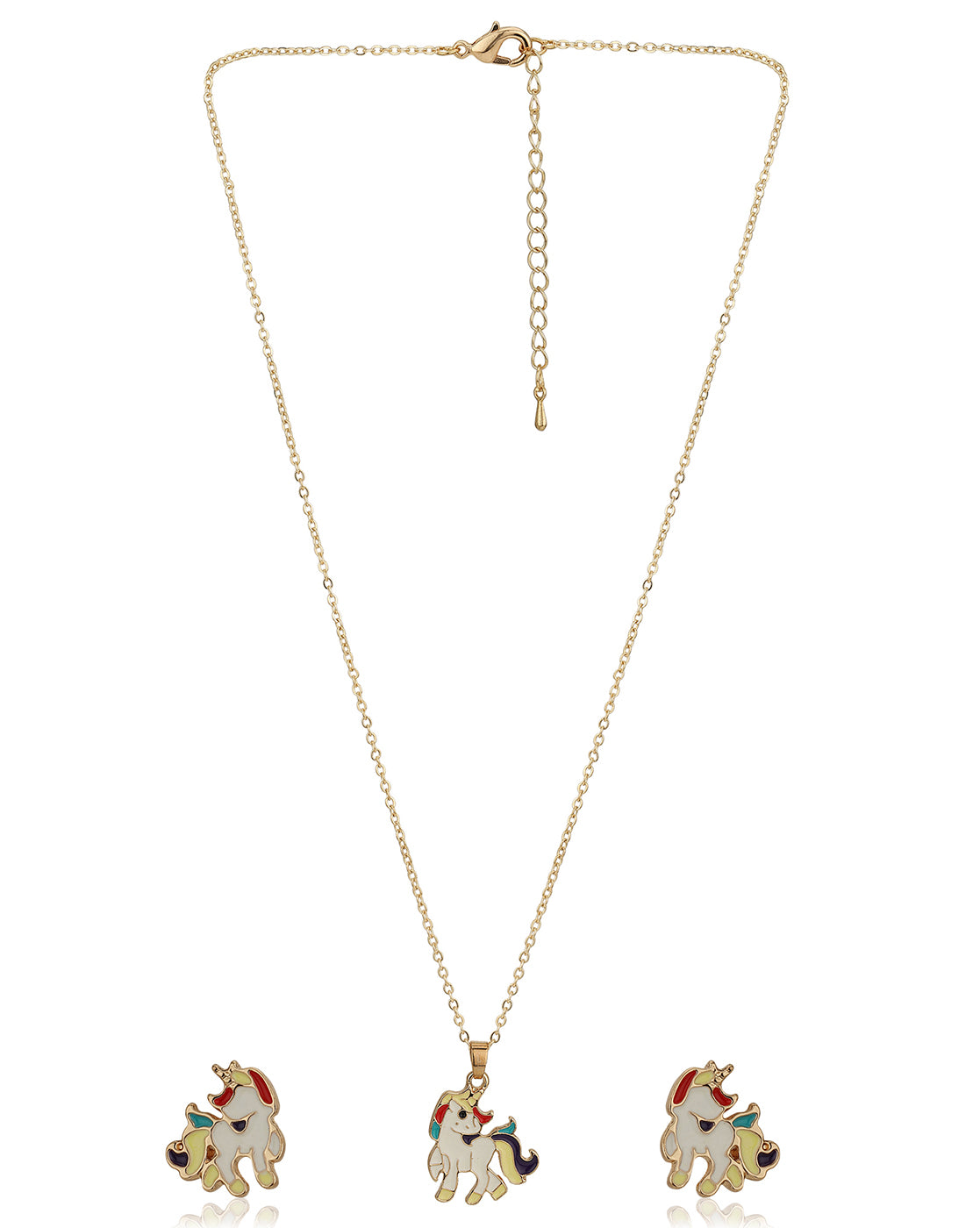 Gold Plated With Enamel Jewellery Set For Girl