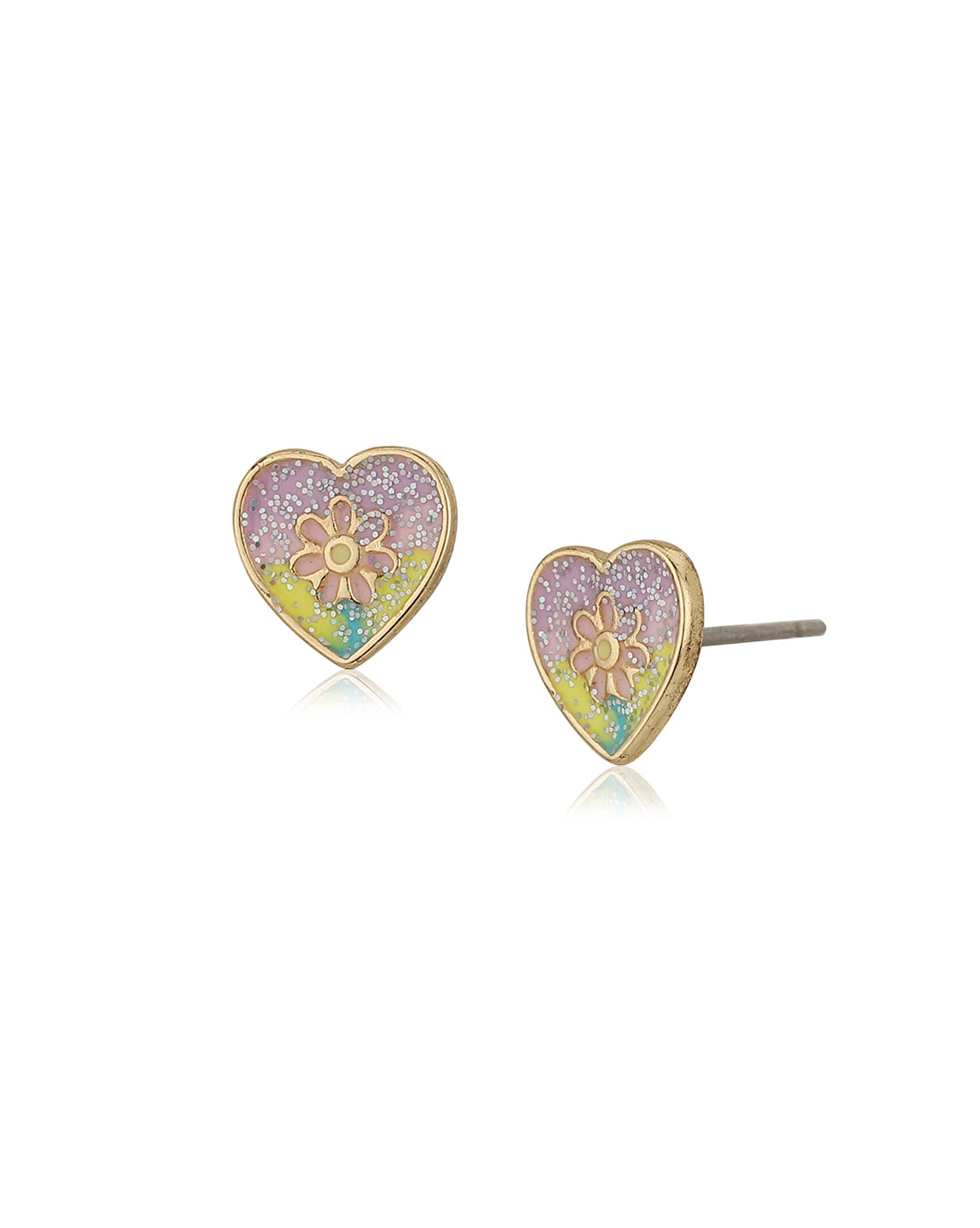 Gold Plated With Enamel &amp; Heart Jewellery Set For Girl