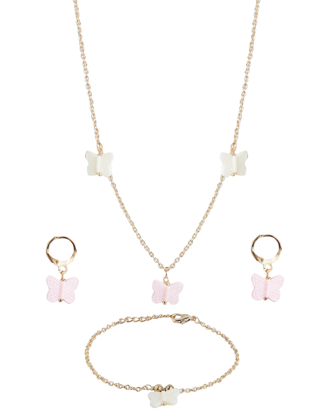 Gold Plated with Butterfly Charming Jewellery set for girl