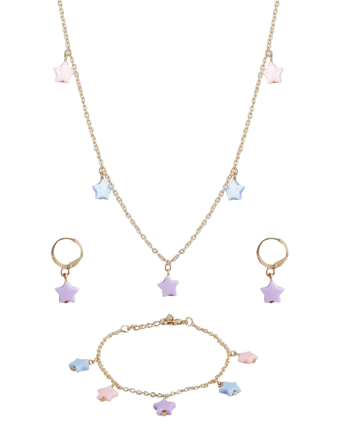 Gold Plated with Star Beads Fancy Jewellery Set for girl