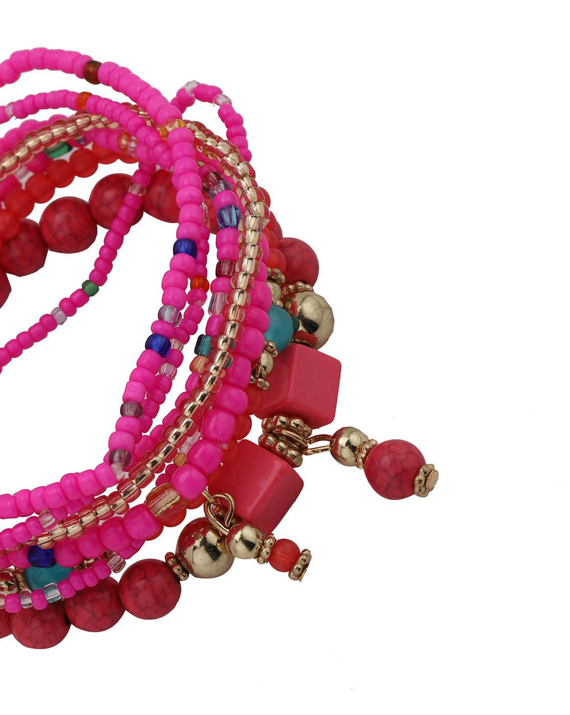 GenZ Multi Colour Fancy Bead Charm Bracelet Set of 8
