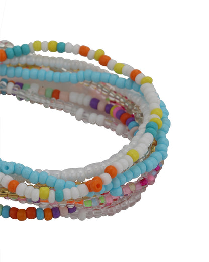 Set of 8 Multi Colour Fancy Bead Charm Bracelet for Girls