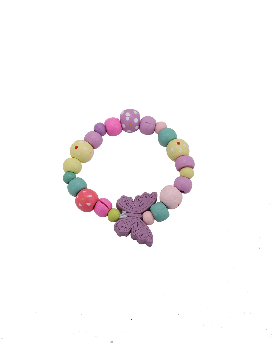 Multi Colour DIY Wooden Beaded and Butterfly Kids Jewellery Set for Girl