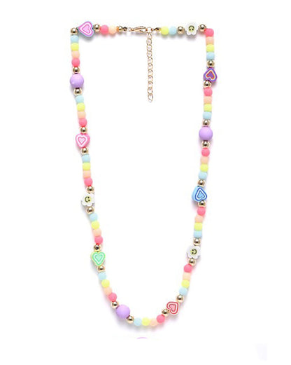 Gold Plated Colorful Beads and Heart Kids Jewellery Set for Girl