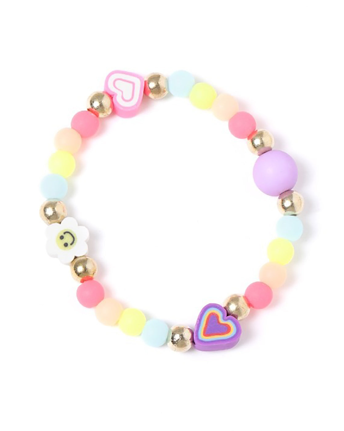Gold Plated Colorful Beads and Heart Kids Jewellery Set for Girl