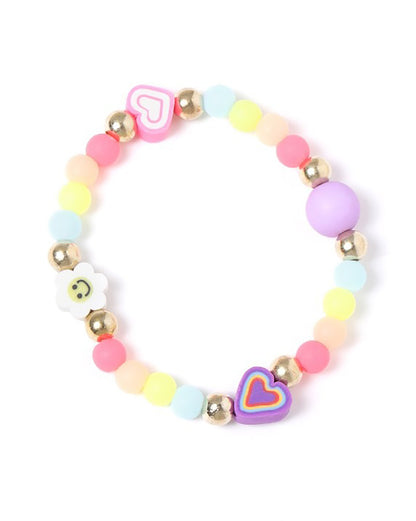 Gold Plated Colorful Beads and Heart Kids Jewellery Set for Girl