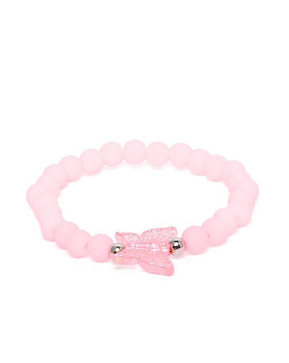 Pink Color Beaded Garden themed Kids Jewellery Set for Girl