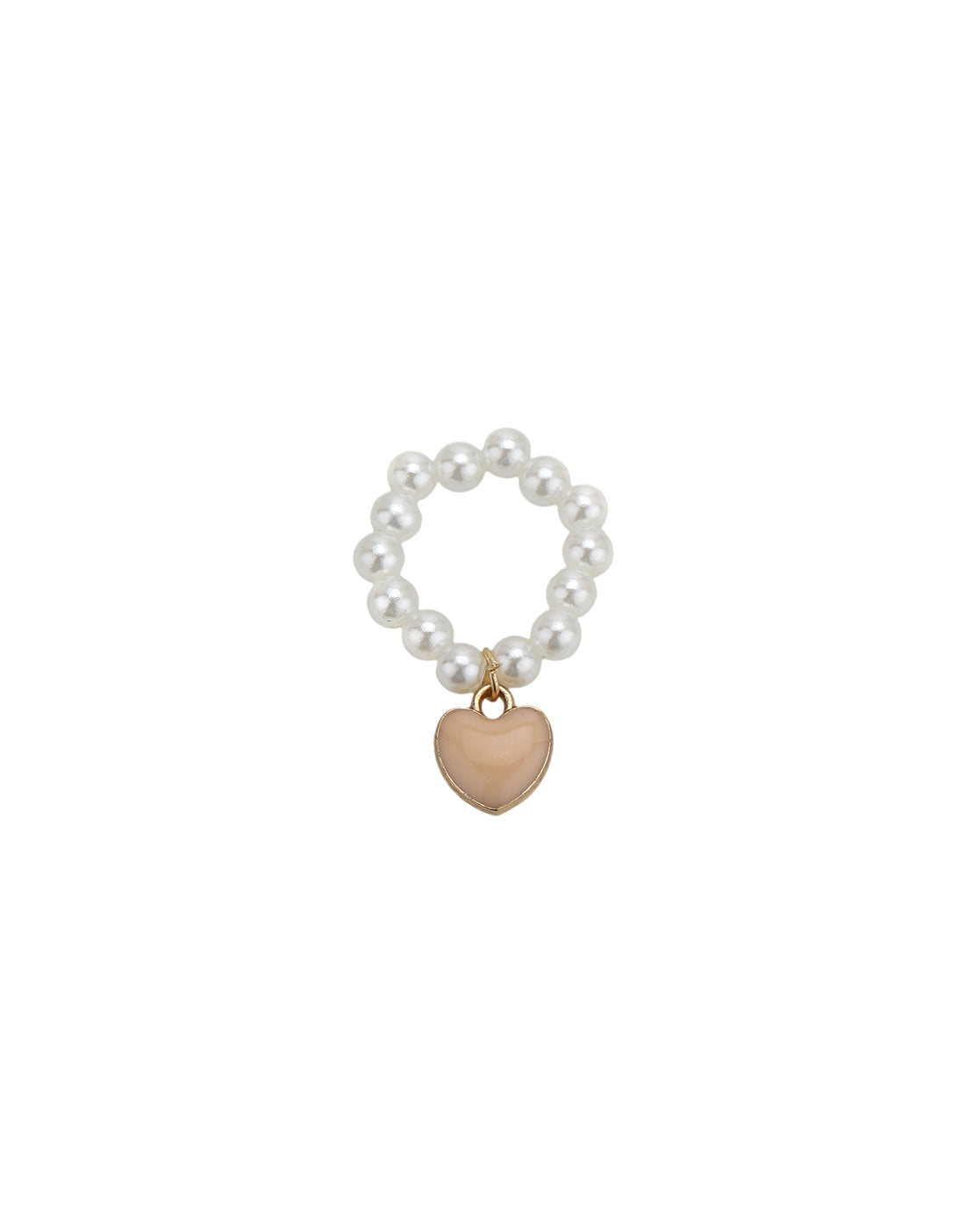 Gold Plated Pearl and Enamel Dangling Heart Jewellery Set for Girl