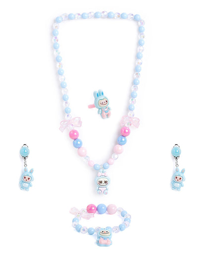 Multicolour Silver Plated Jewellery Set for Girl