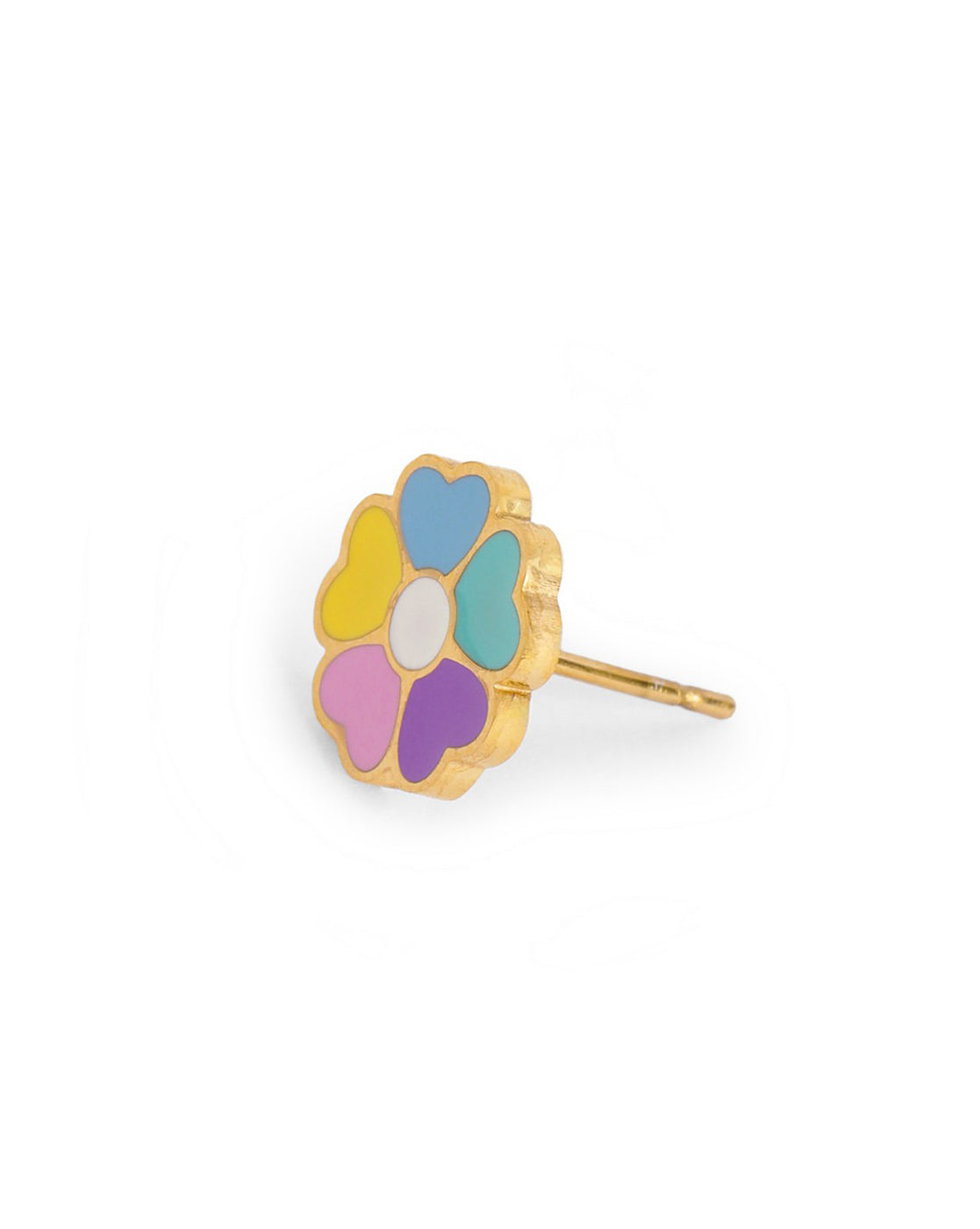 Girls 18kt Gold Plated Enamel Heart Flower Necklace and Earring Set