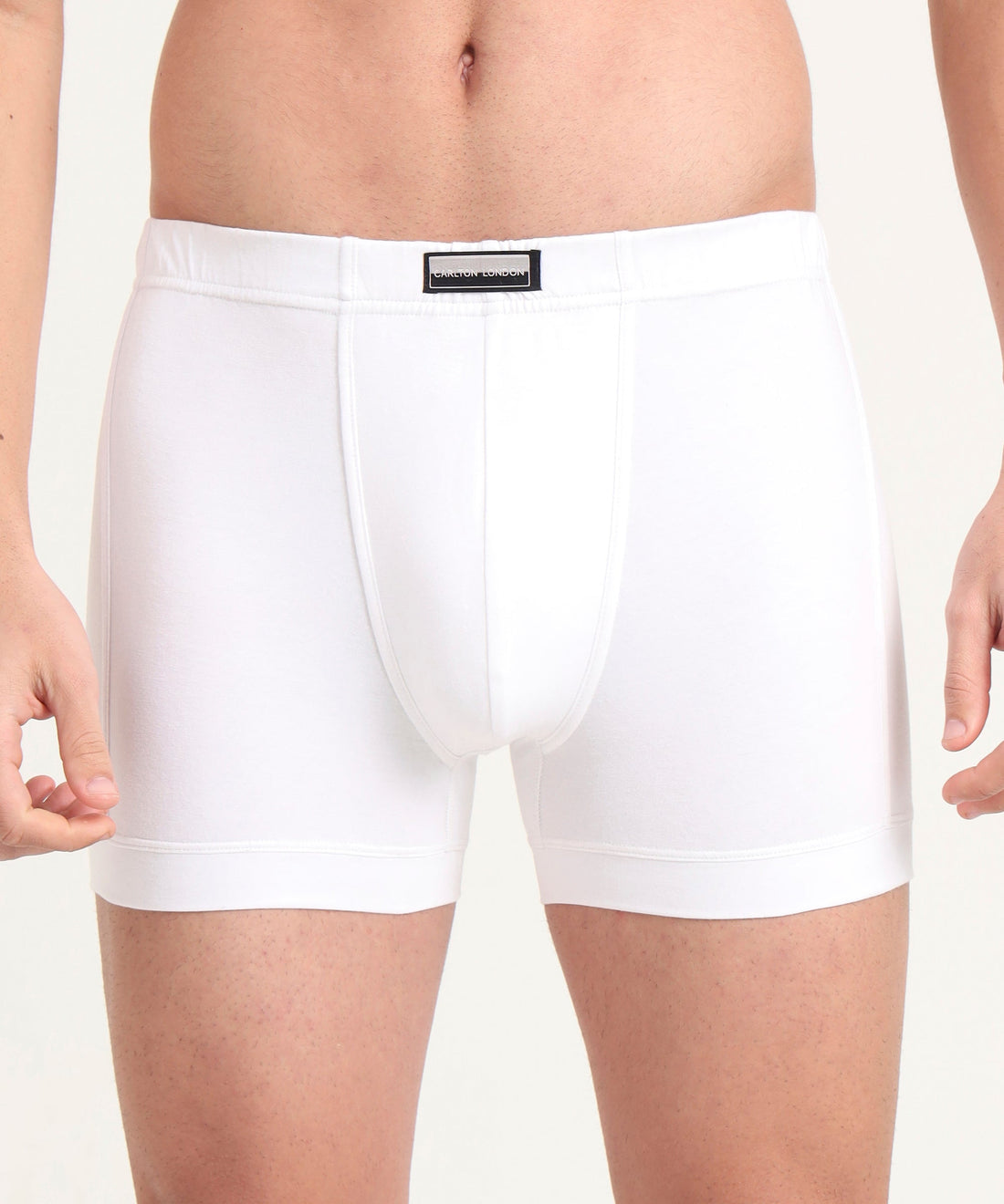 Trunk White Pack of 5  Cotton Spandex Fabric with Classic Fit Style 001