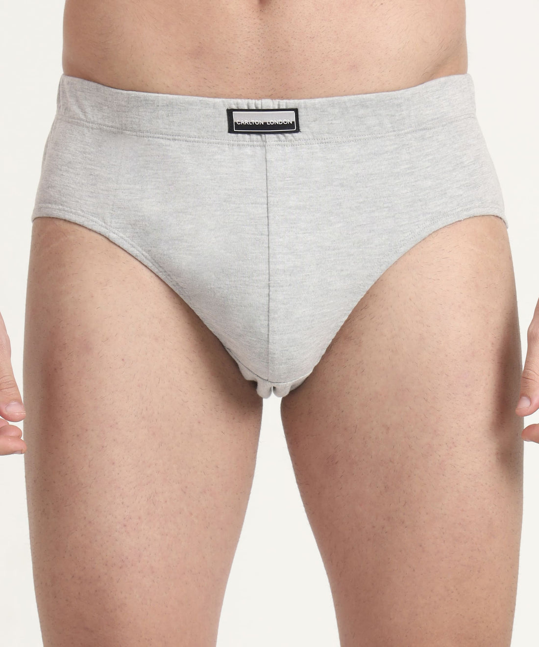 Brief GREY MELG Pack of 5  Cotton Spandex Fabric with Classic Fit Style 001