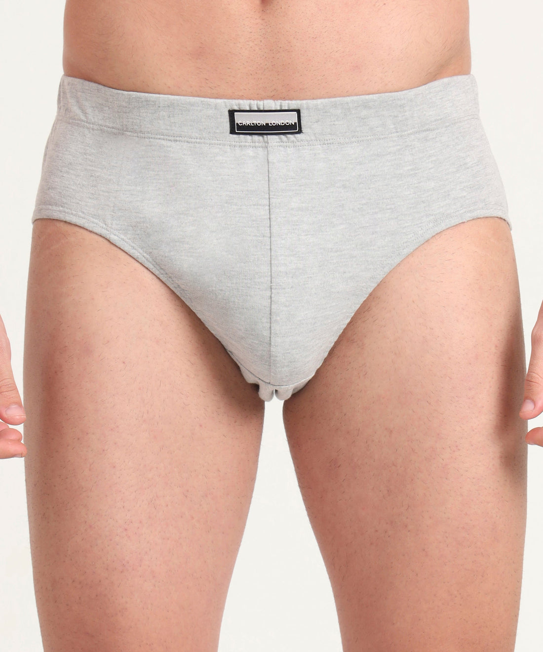 Brief GREY MELG Pack of 3  Cotton Spandex Fabric with Classic Fit Style 001