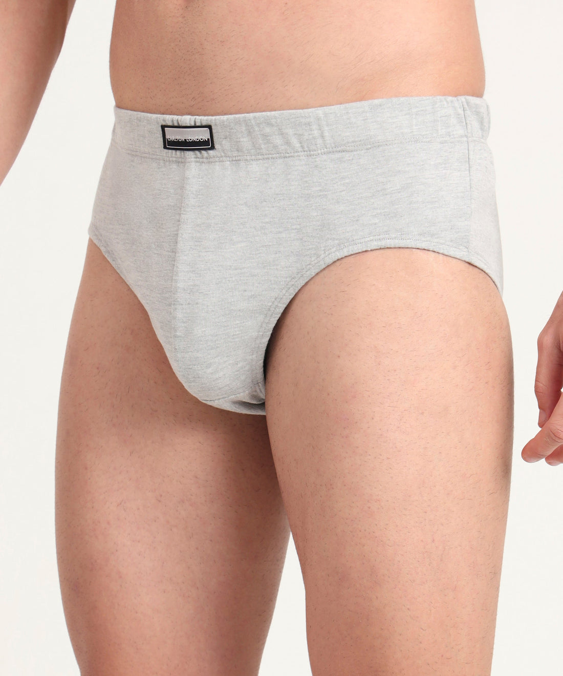 Brief GREY MELG Pack of 5  Cotton Spandex Fabric with Classic Fit Style 001