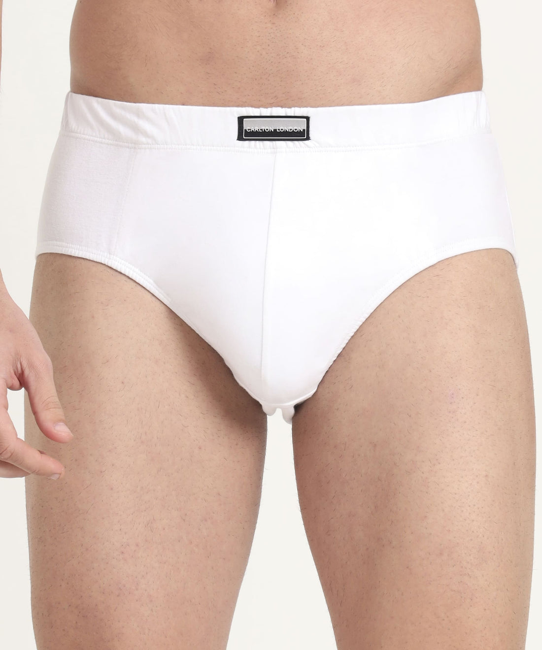 Brief White Pack of 5  Cotton Spandex Fabric with Classic Fit Style 001