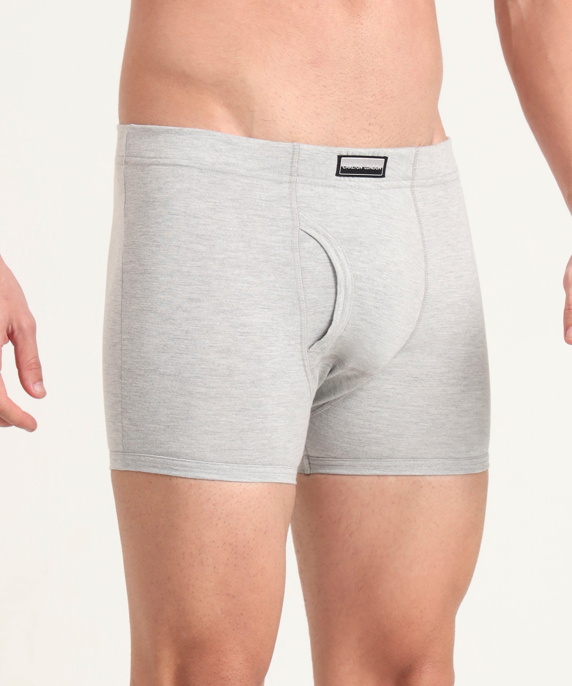 Boxer Brief GREY MELG Pack of 3  Cotton Spandex Fabric with Classic Fit Style 001