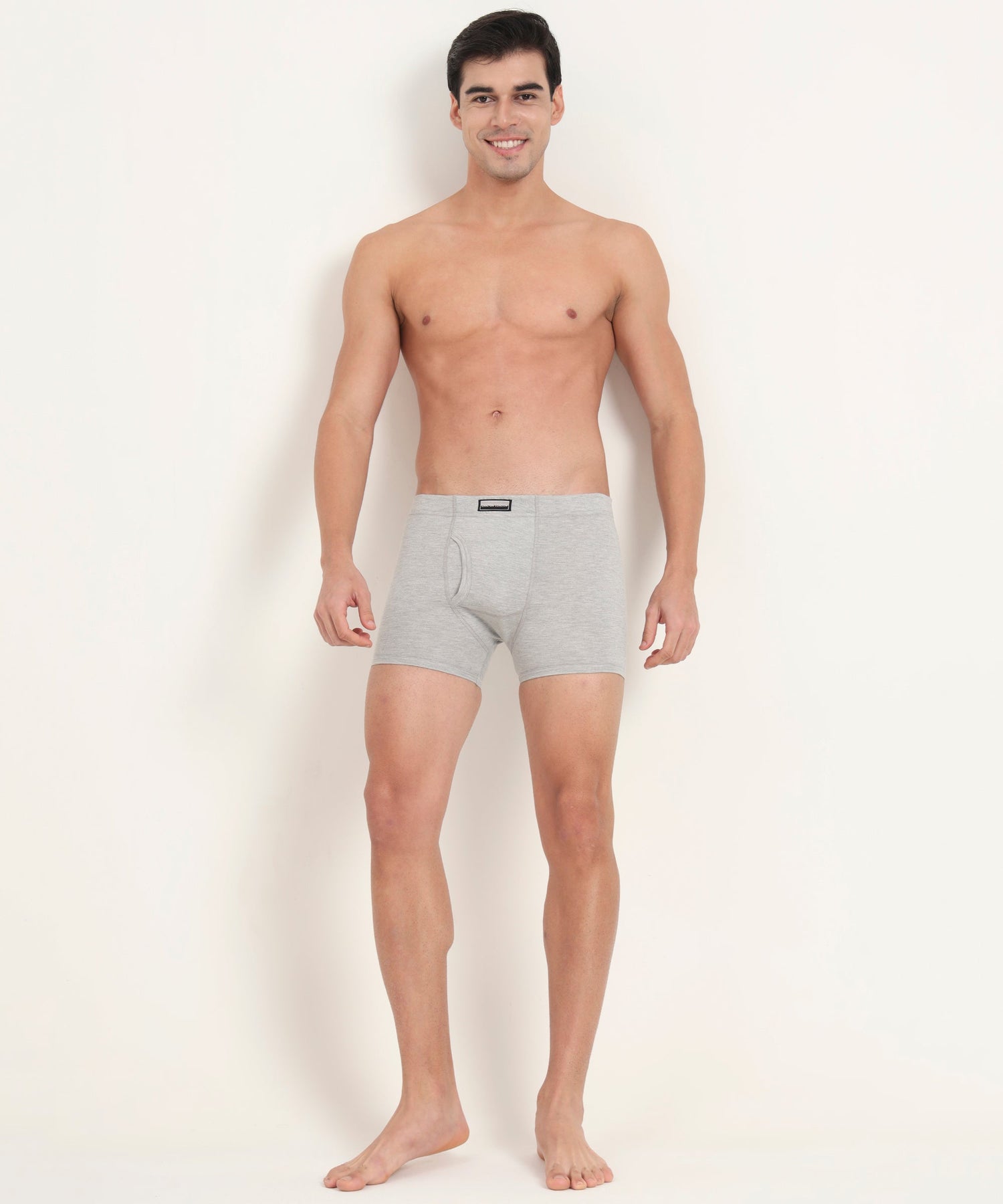 Boxer Brief GREY MELG Pack of 3  Cotton Spandex Fabric with Classic Fit Style 001