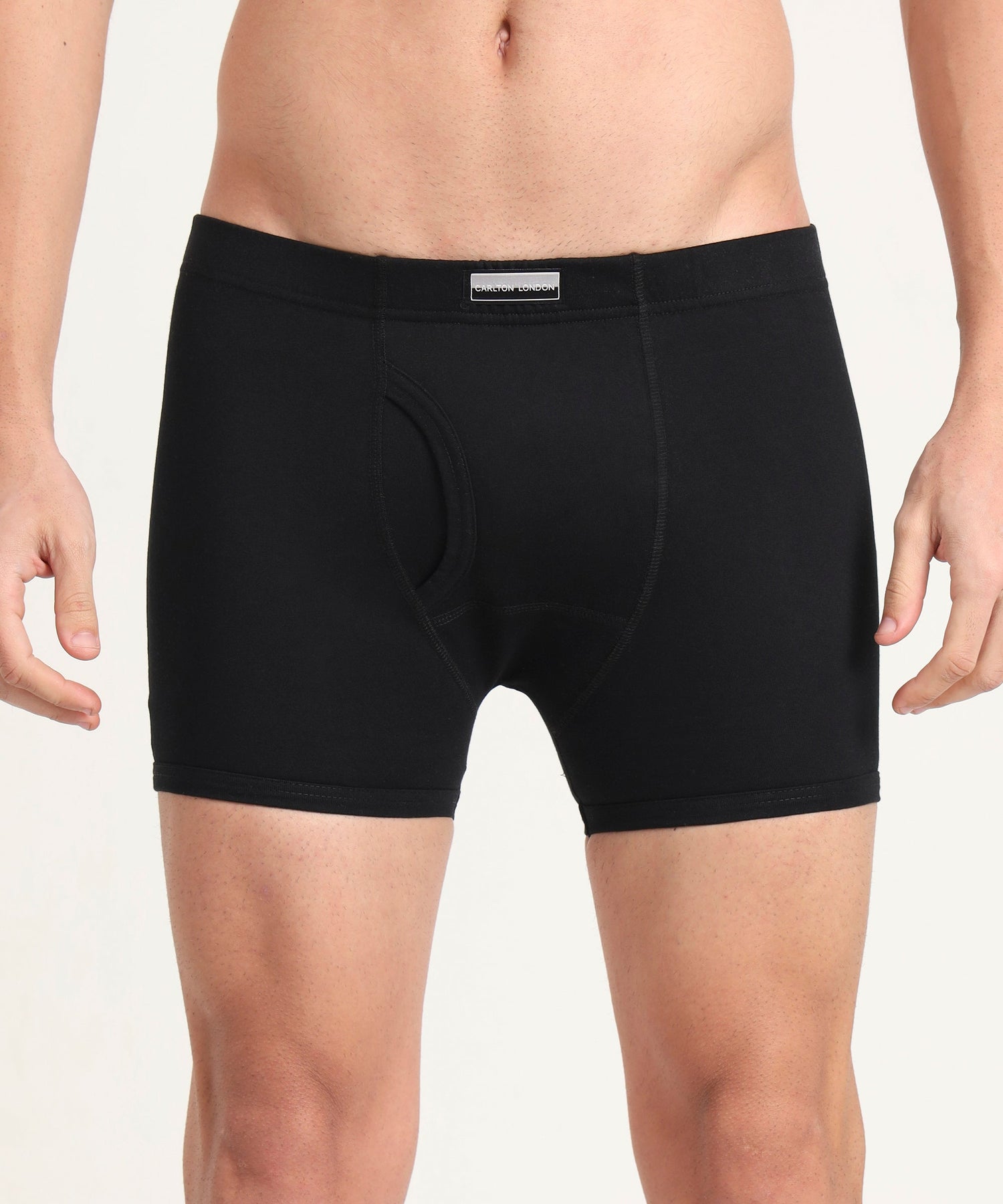 Boxer Brief Black Pack of 5  Cotton Spandex Fabric with Classic Fit Style 001