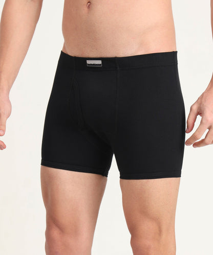 Boxer Brief Black Pack of 5  Cotton Spandex Fabric with Classic Fit Style 001