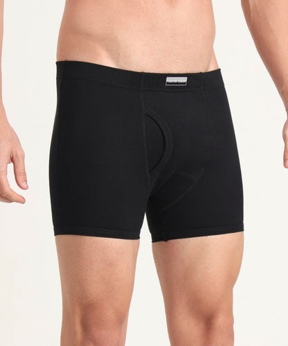 Boxer Brief Black Pack of 5  Cotton Spandex Fabric with Classic Fit Style 001
