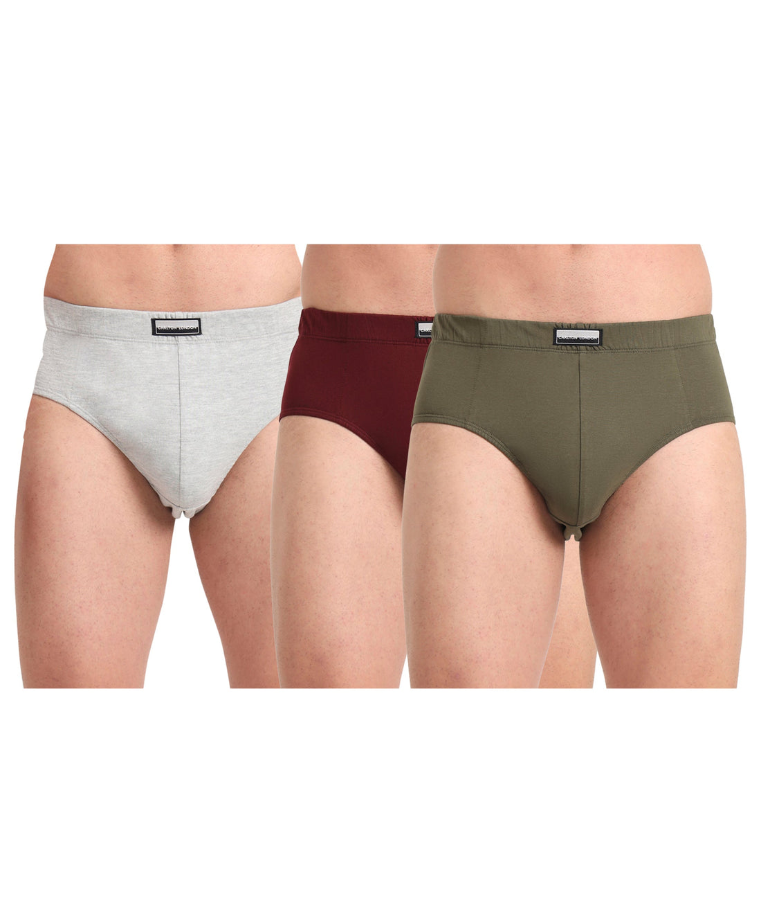 Brief Assorted Pack of 3  Cotton Spandex Fabric with Classic Fit Style 001