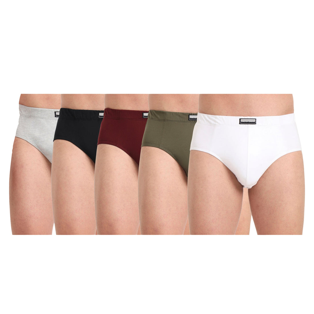 Brief Assorted Pack of 5  Cotton Spandex Fabric with Classic Fit Style 001
