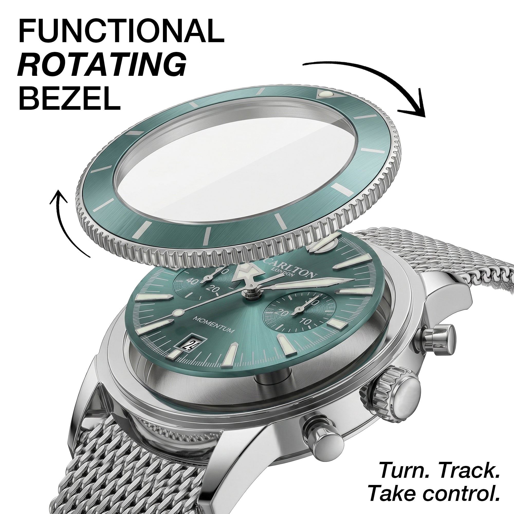 Carlton London Men Momentum Teal Analog Watch - CL-MT-TL