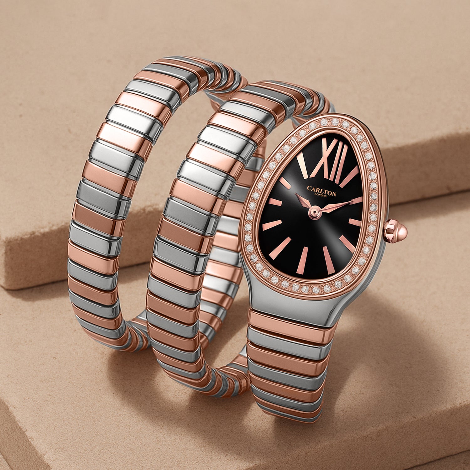 Carlton London Charmer Women Black Stainless Steel Analog Watch - CLW-SNK-A1BK