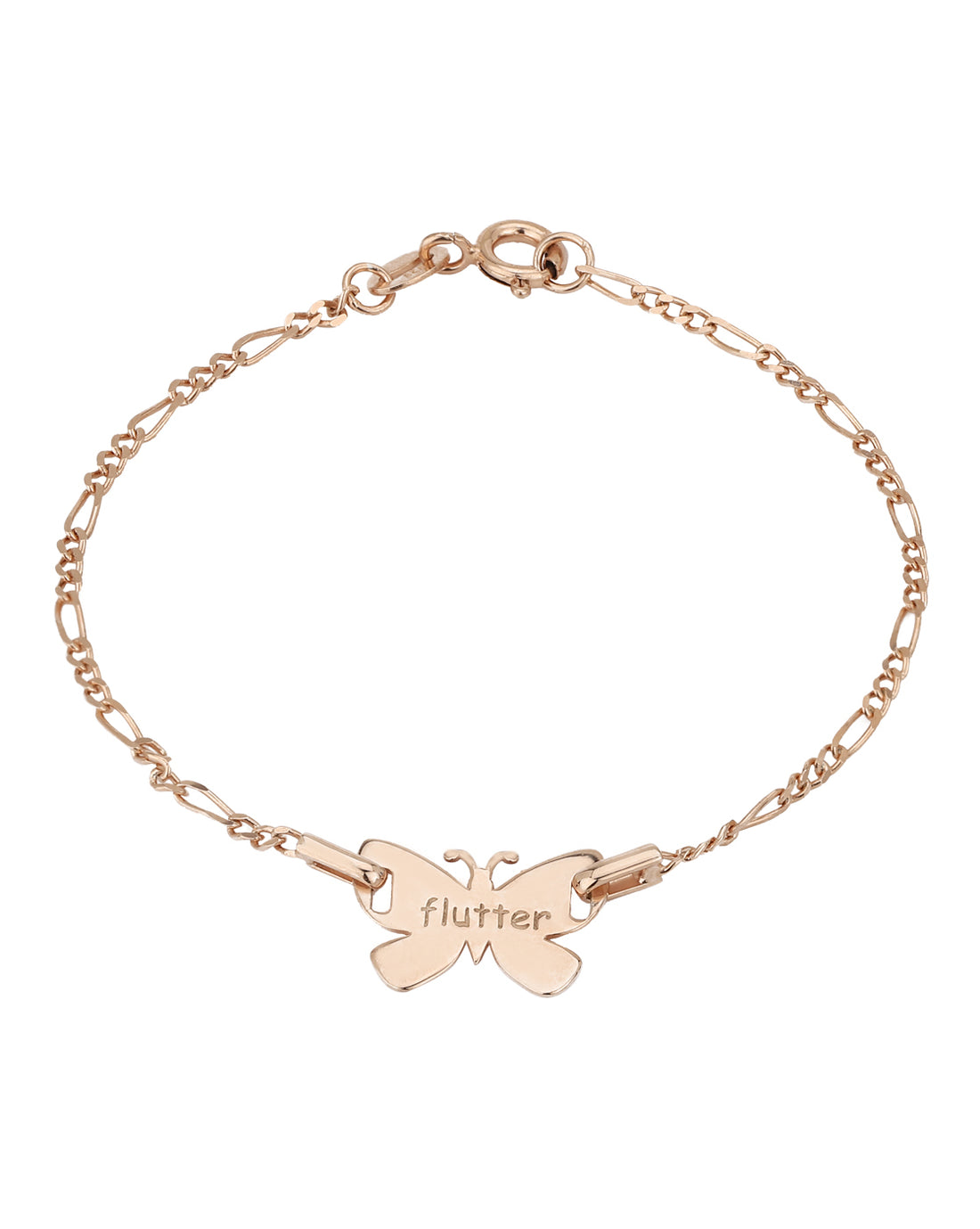 Carlton London 925 Sterling Silver Rhodium Plated Butterfly Charm Bracelet