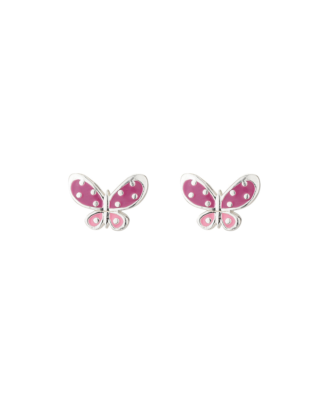 Carlton London 925 Sterling Silver Rhodium Plated Enamel Butterfly Stud Earring