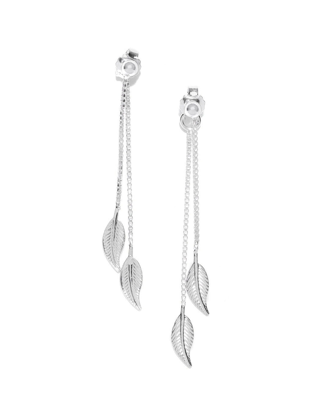 Carlton London 925 Sterling Silver Rhodium Plated Leaf Drop Earring For Women