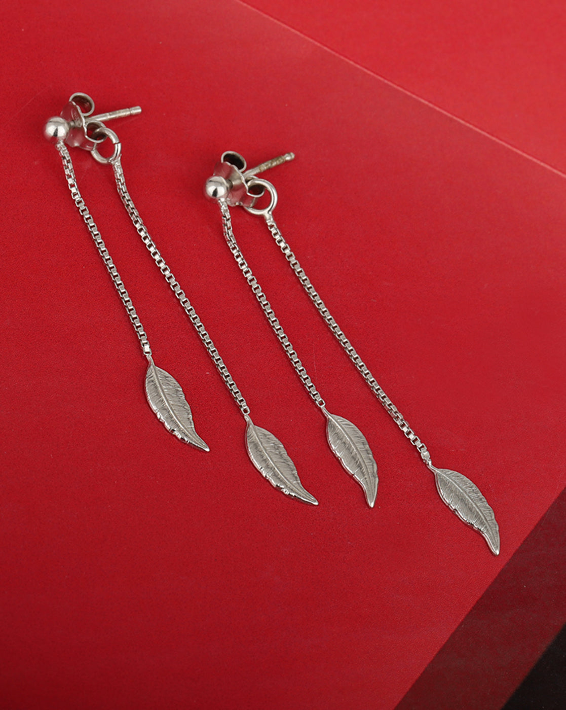 Sterling silver deals leaf earrings