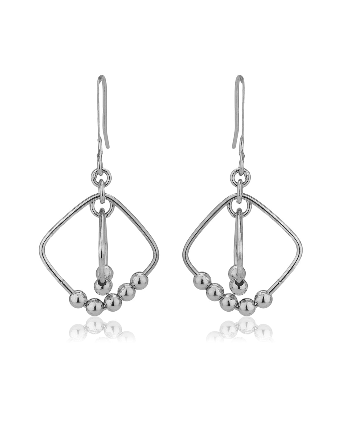 925 Sterling Silver Long Ball Bead Threader Earrings – Handmade Drop Dangles