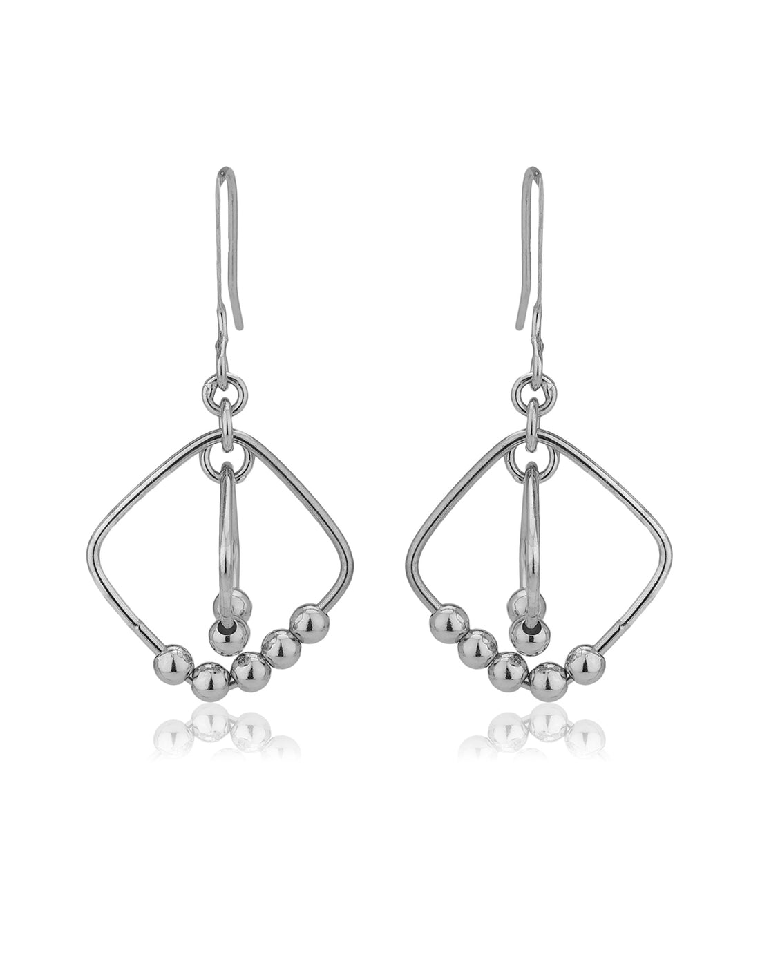 Carlton London 925 Sterling Silver Rhodium Plated Contemporary Drop Earring