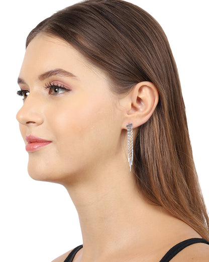 Carlton London 925 Sterling Silver Rhodium Plated Drop Earring For Women