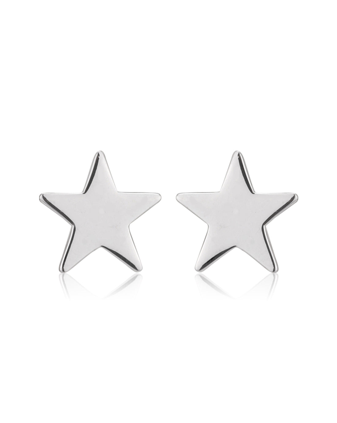 Carlton London 925 Sterling Silver Rhodium Plated Solid Star Stud Earring For Women