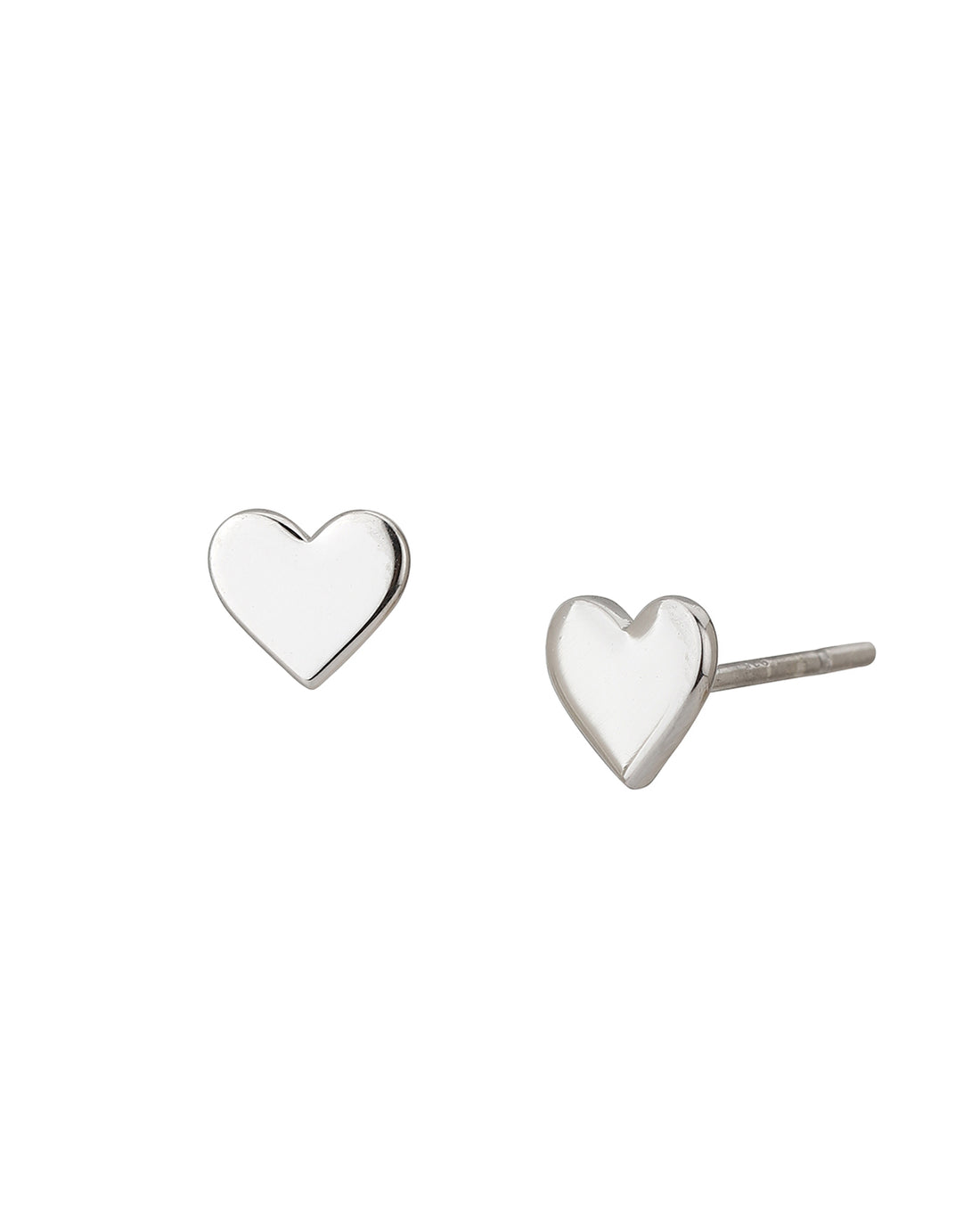 Carlton London 925 Sterling Silver Rhodium Plated Solid Heart Stud Earring For Women