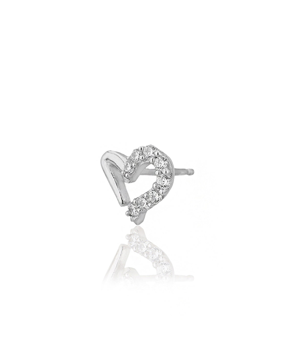 Carlton London 925 Sterling Silver Rhodium Plated Cz Stud Earring For Women